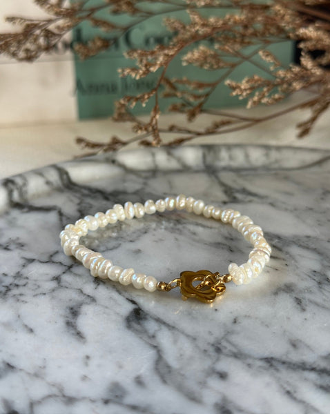 Ariel Pearl Flower Hook Bracelet