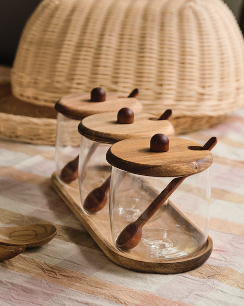 Glass Seasoning Jars - Set of 3