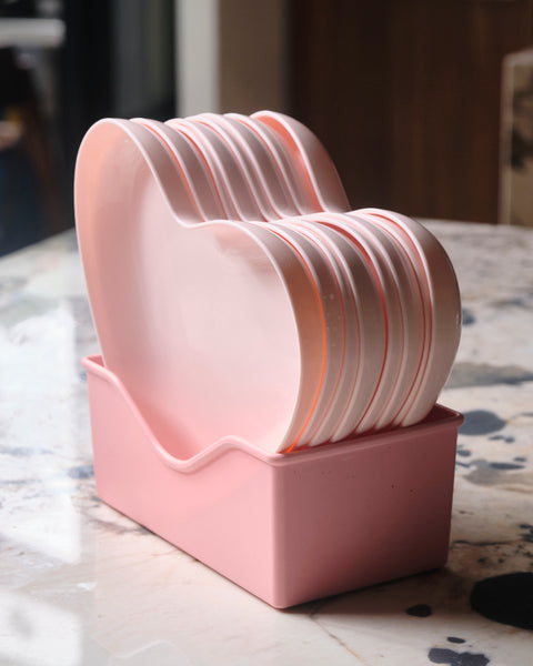 Heart Shape Plate with Holder - Set of 8