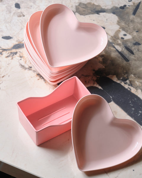 Heart Shape Plate with Holder - Set of 8