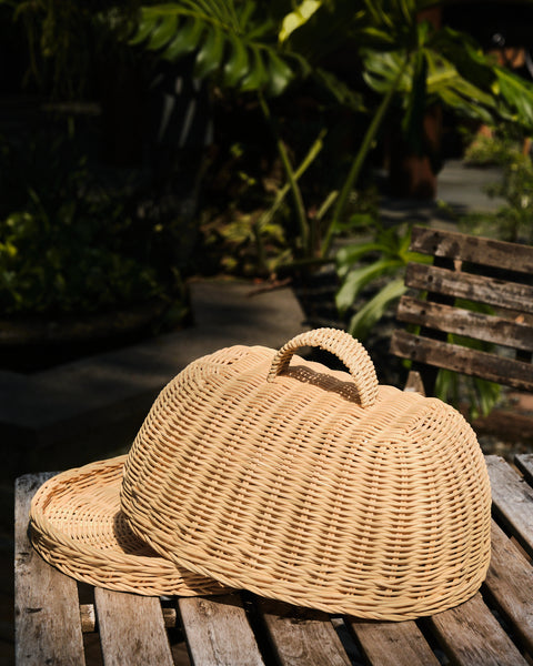 Uluwatu Rattan Tray with Food Cover