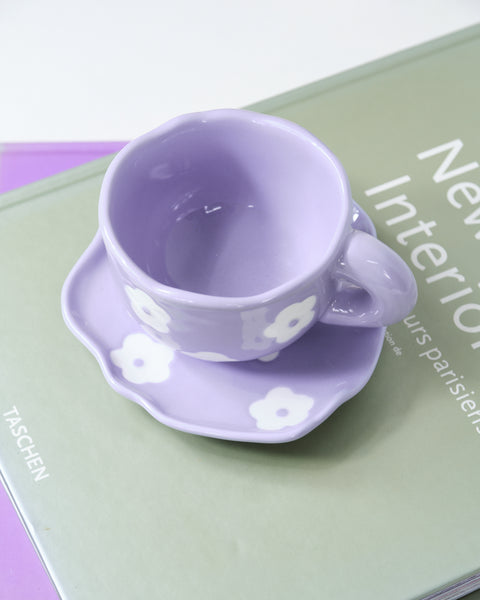 Summer Daze Purple Flower Cup and Saucer
