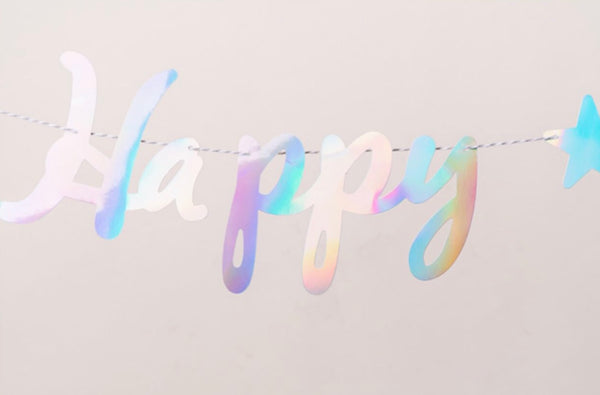 Birthday Banner (Iridescent Handwriting)
