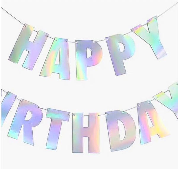 Birthday Banner (Iridescent Typography)