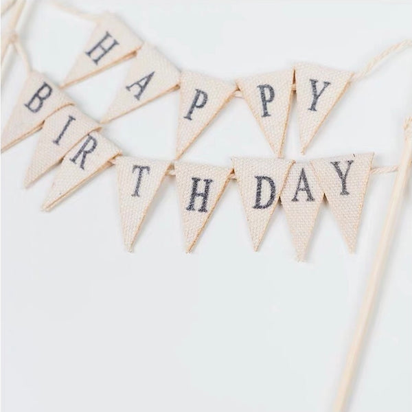 Blossom Pennant Flag Cake Topper