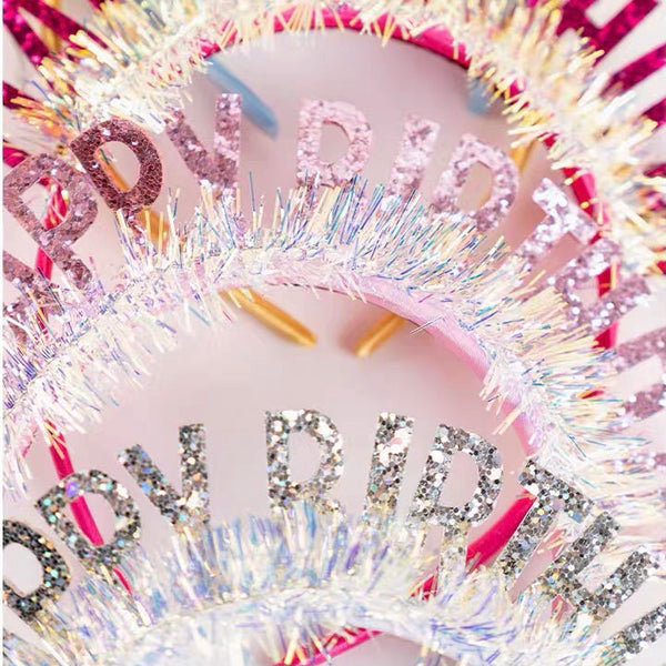 Pink Sparkly Birthday Headband