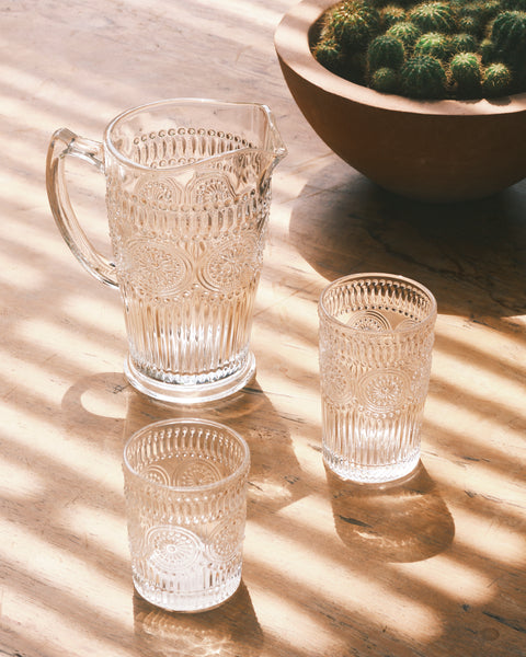Carlotta Vintage Embossed Glass Cups