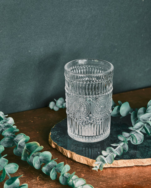 Carlotta Vintage Embossed Glass Cups