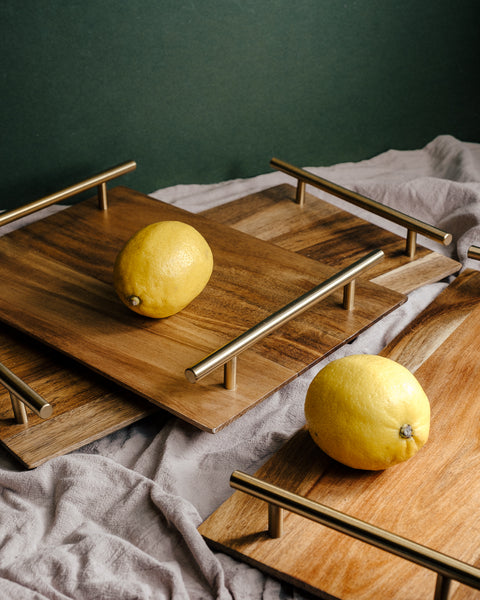 Mizi Wooden Tray - Short and Wide