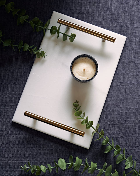 Mizi White Marble Tray