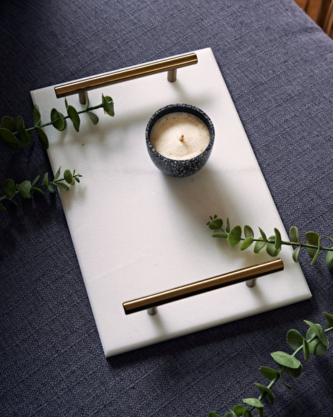 Mizi White Marble Tray
