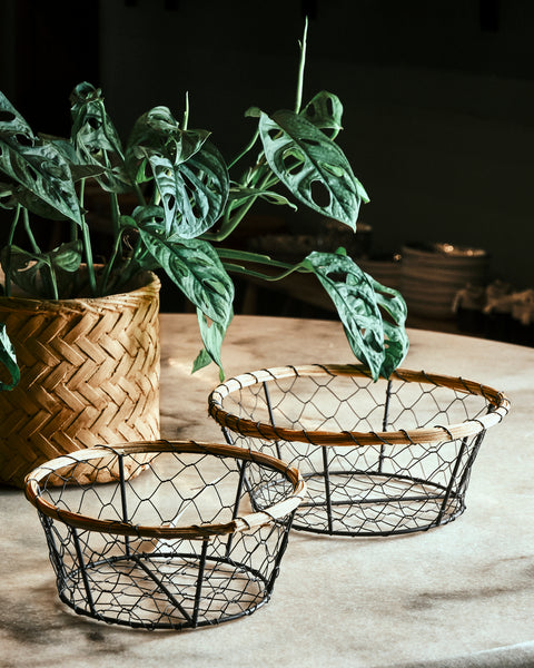 Hudson Chicken Wire Bread Basket Round - Large