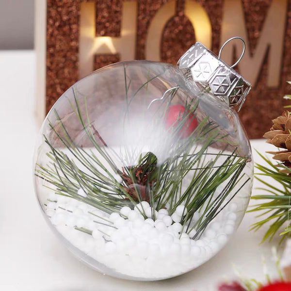 Red Holly fruit and Snow Baubles - Set of 16