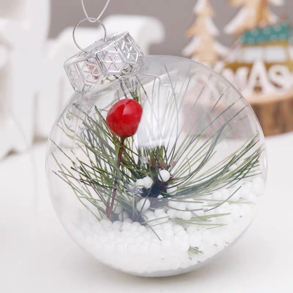 Red Holly fruit and Snow Baubles - Set of 16
