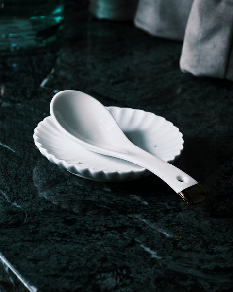 Kelly Ceramic Spoon with Gold Tip
