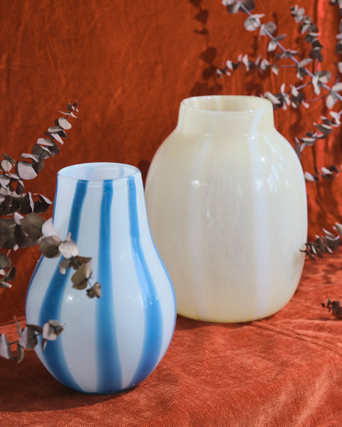 Lou Yellow and White Stripes Vase