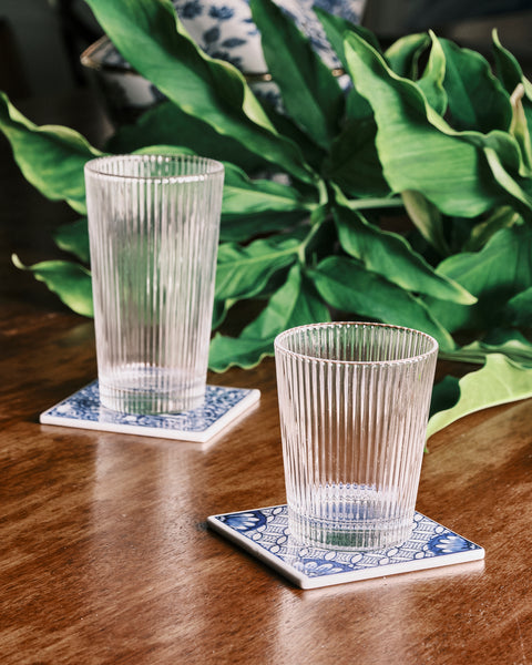 Costa Ribbed Tapered Water Glass - Short