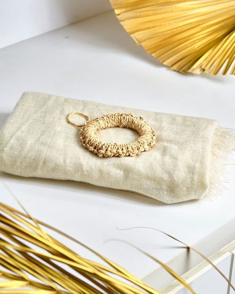 Woven Raffia Trivet Ring - Small