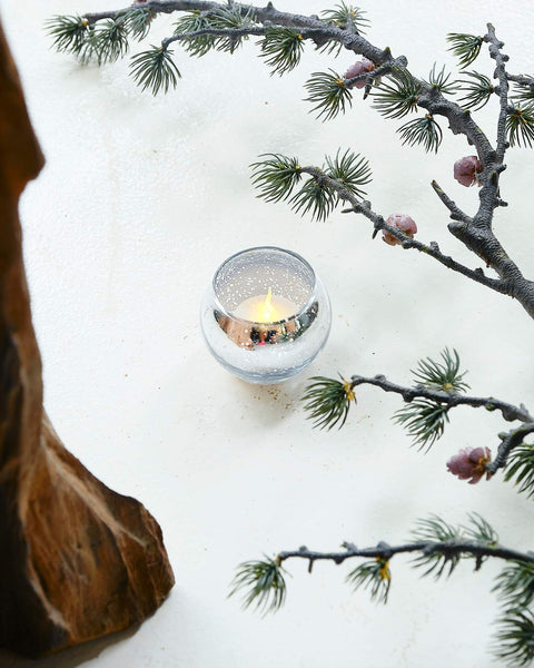 Round Mercury Small Tealight Holder - Silver