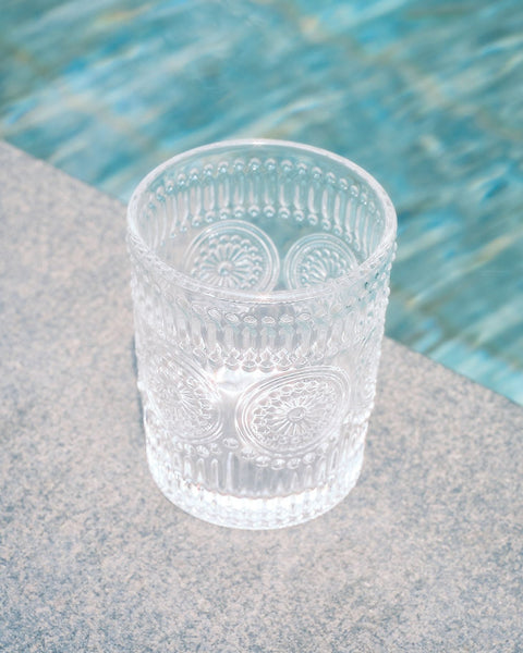 Carlotta Vintage Embossed Glass Cups