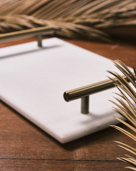 Mizi White Marble Tray