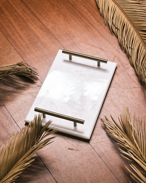 Mizi White Marble Tray